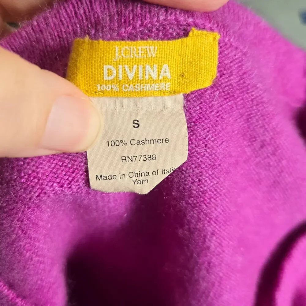 J Crew Womens Divina Cashmere Sweater Quiet Luxury Classic Staple Capsule Small